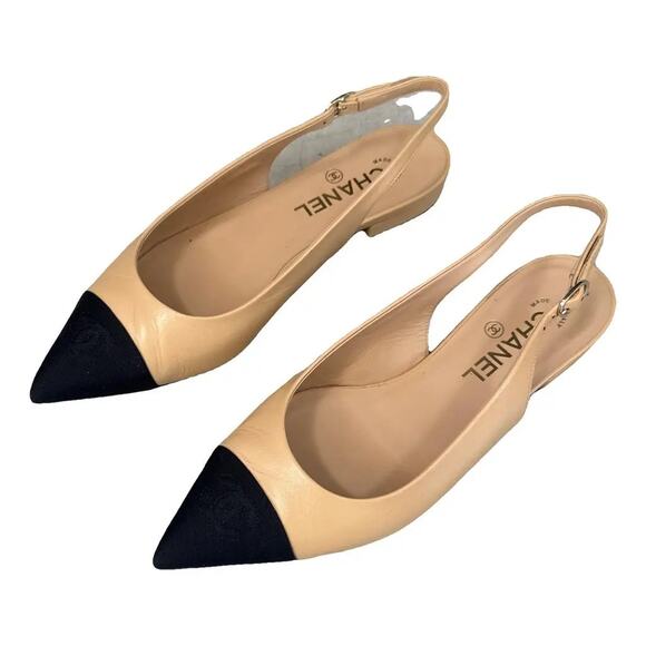 Chanel Interlocking CC Logo Slingback Flats – Size 37 EU | New in Box - Picture 2 of 8